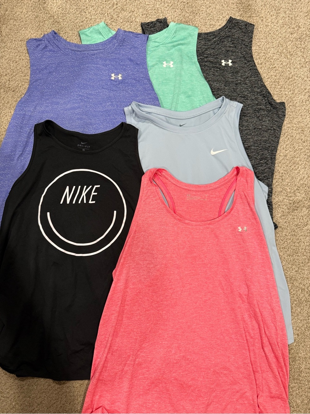 Under Armour, Nike, Women’s Tanks, LOT of 6